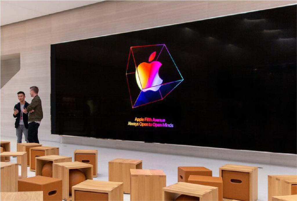 LED display wall in an apple store