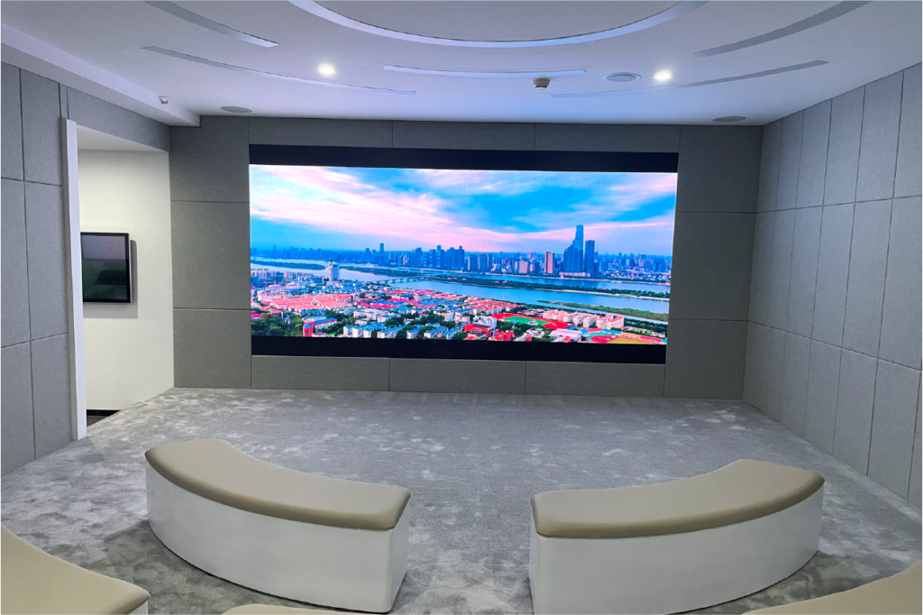 LED display in a waiting room or showroom