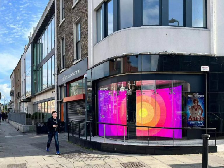 LED display in a shop window