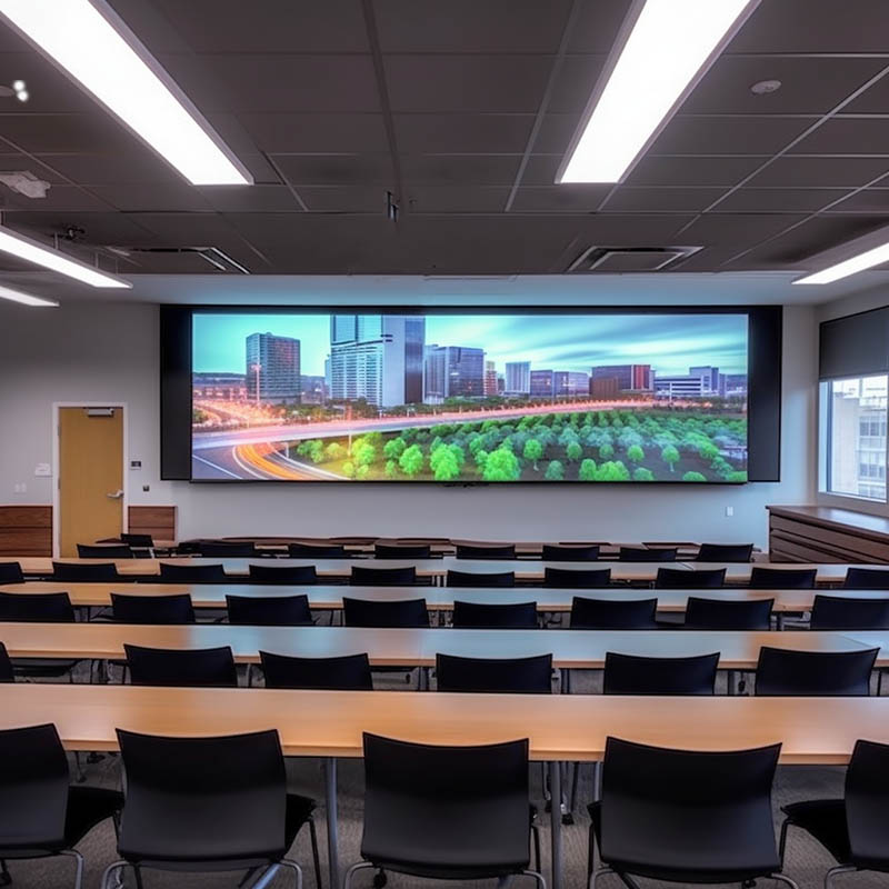 LED display in a university classroom